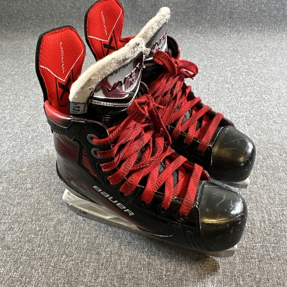 Bauer Vapor X5 Pro Ice Hockey Skates Y 13.5 Used One Season No Rips In Liner